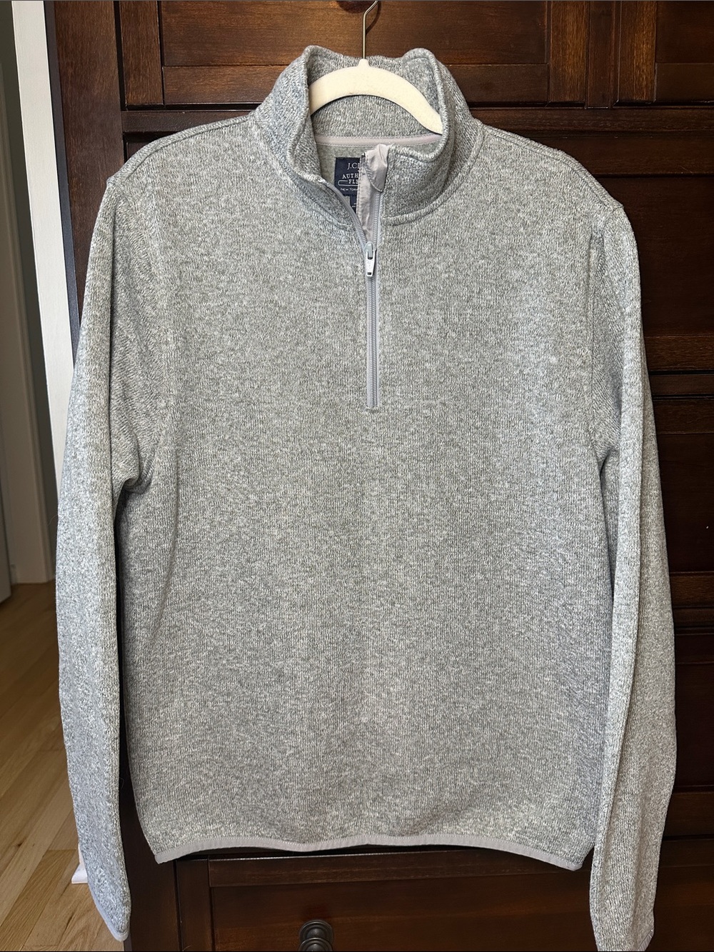 J. Crew Men's Heather Gray Quarter-Zip Fleece